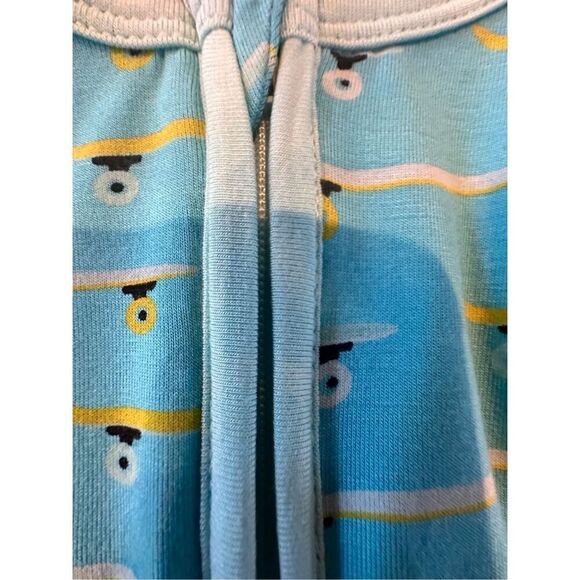 NWT KicKee Pants Aqua Blue skate board Zip Footie 6-9 months Unisex Bamboo baby - Picture 5 of 5